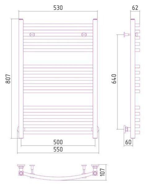 Полотенцесушитель водяной Сунержа Аркус 800х500 золото