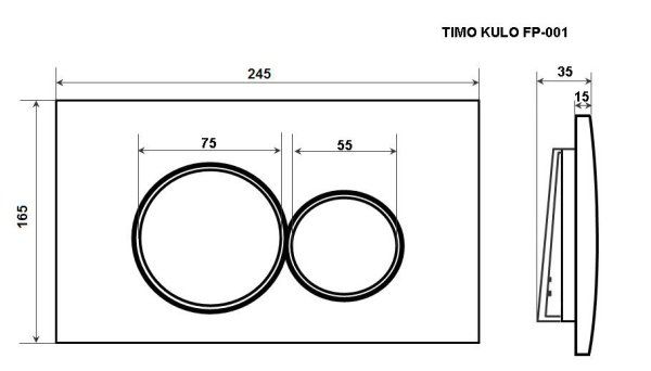 Кнопка смыва TIMO KULO 250x165 chrome (FP-001)