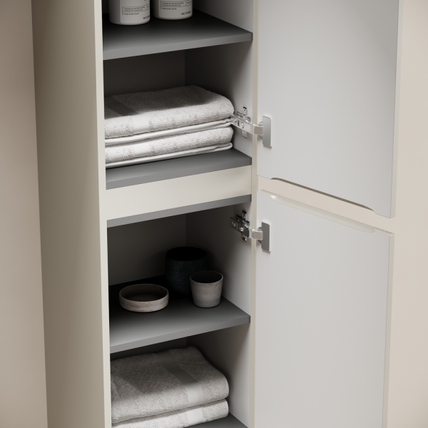 Шкаф-пенал подвесной SANCOS Code, 350х350х1650 мм, цвет серая платина,  PCD35GP