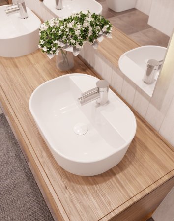 Раковина настольная с отверстием под смеситель, AQUAme AQM5002 505x385x120