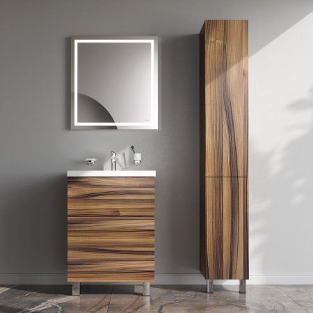 Шкаф-пенал, напольный, правый, 30 см, двери, push-to-open, орех AM.PM Gem M90CSR0306HF