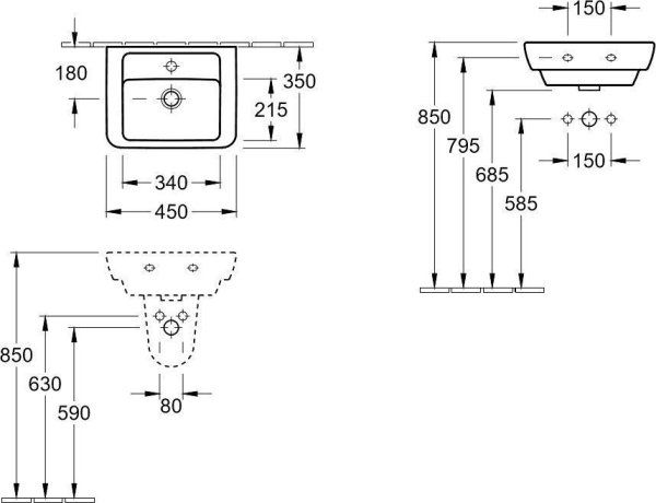 Мебель для ванной Villeroy & Boch Verity Design B01701PN 45 вяз импрессо