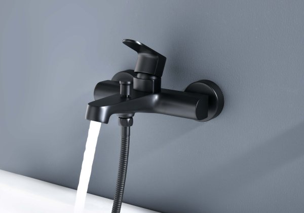 Смеситель для ванны AQUATEK, матовый черный AQ1240MB ОБЕРОН, Черный матовый