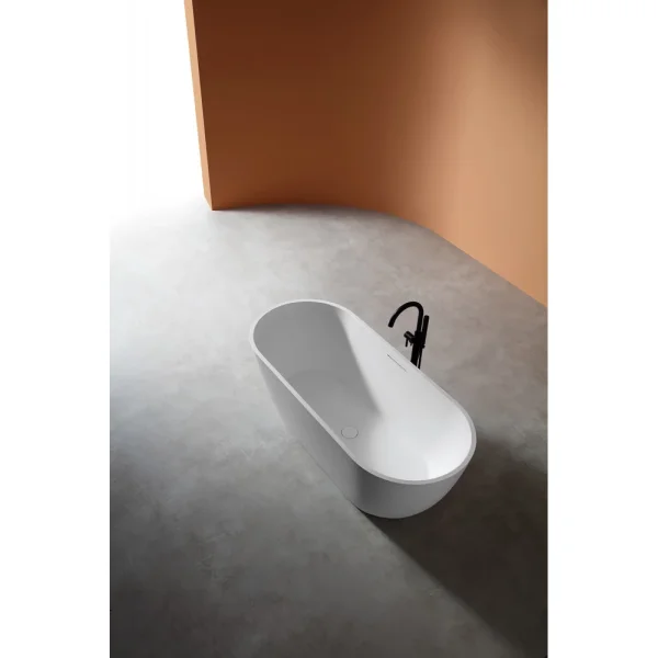 Ванна из литьевого мрамора Abber Frankfurt AM9941 170x75 см, отдельностоящая, белый матовый