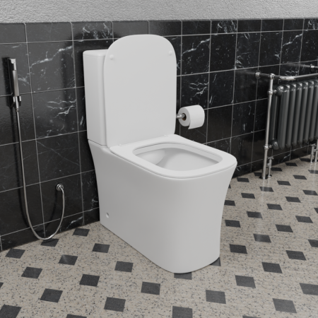 Унитаз напольный CeramaLux 1218A, Бело-Глянцевый