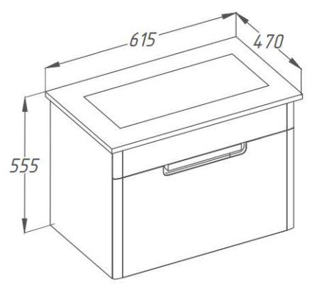 Мебельная раковина Smile Квадро 60