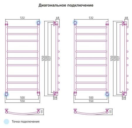 Полотенцесушитель водяной Сунержа Галант 1200х500 золотой металлик