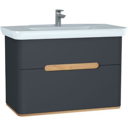 Тумба с раковиной VitrA Sento 60838 100 матовый антрацит