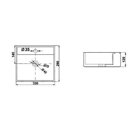 Раковина Velvex 7440A 33х29 белый