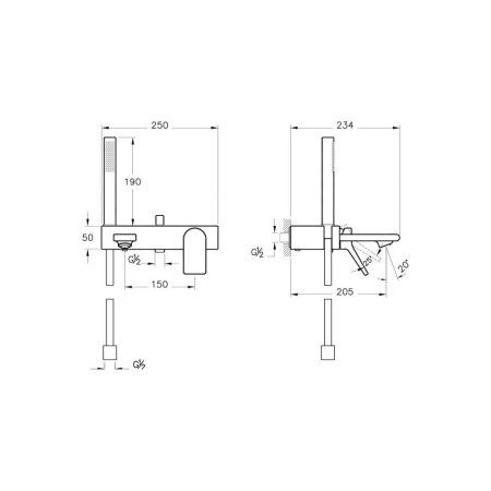 Смеситель VitrA Memoria A42334 для ванны хром