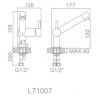 Смеситель Ledeme L71007 нержавеющая сталь