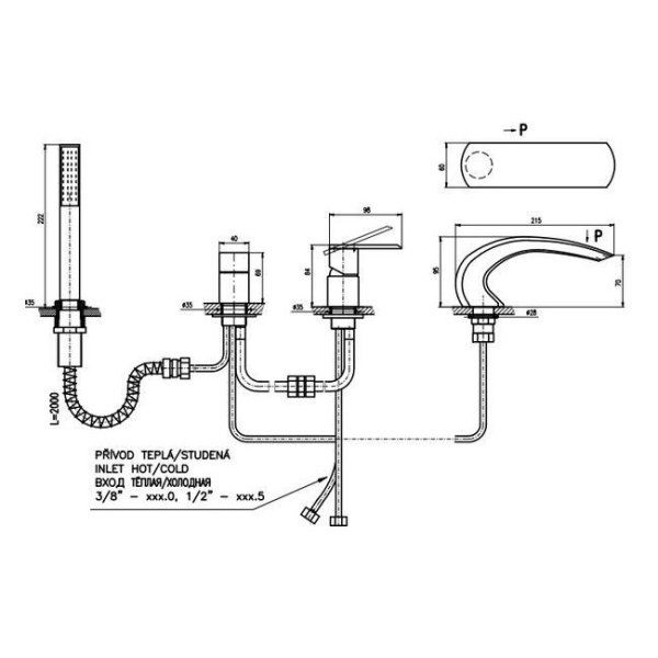 Смеситель Rav Slezak Loira LR572.5PZ для ванны золото