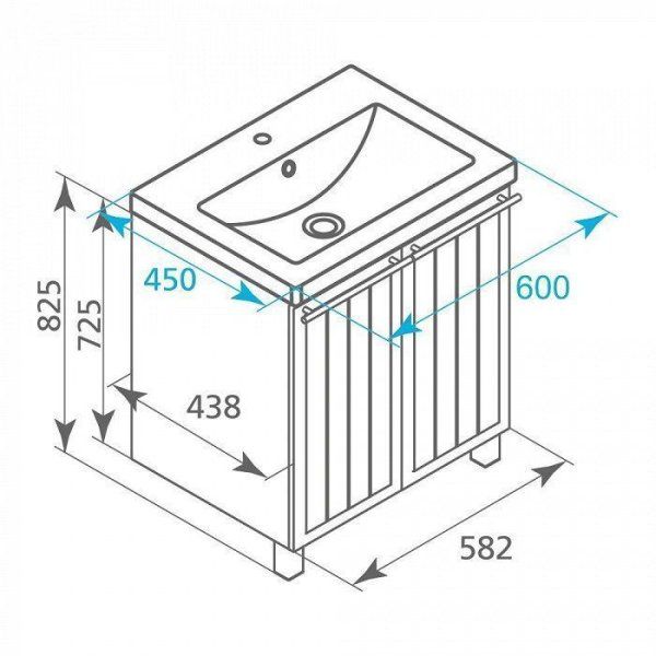Тумба с раковиной Milardo Amur 60 напольная белая (AMFXU6YS0WAX2MBU95RUK)