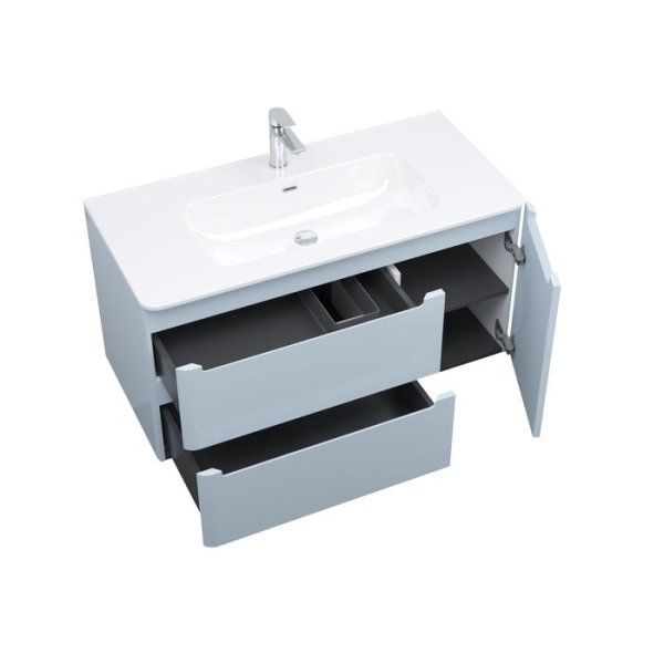 Тумба с умывальником, подвесная, 100 см,голубой, Edifice, IDDIS подходит умыв. 0101000i28 (EDZYI1XO0BPU0iPD95TIK)