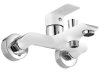 Смеситель для ванны REA BLOOM WHITE CHROME черный/золото настенный с изливом, REA-B9918