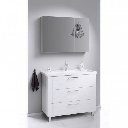 Мебель для ванной Aqwella Манчестер MAN01103 100 напольная, зеркало, белый