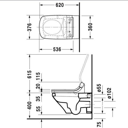 Унитаз подвесной Duravit DuraStyle SensoWash 2542590000