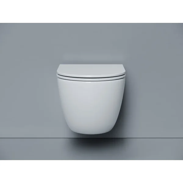 Унитаз подвесной Ceramicanova Alba CN11005T безободковый, торнадо, с сиденьем микролифт, белый