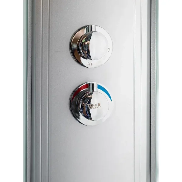 Душевая кабина WeltWasser Laine 1214 10000003277 120x90x217 см, с крышей, гидромассажем, низкий поддон, профиль матовый хром, стекло прозрачное