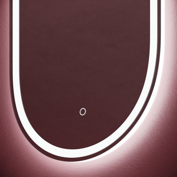 Зеркало для ванной комнаты SANCOS Oval, фронтальная подсветка 450х900 с сенсорным управлением на прикосновение,  OV45F