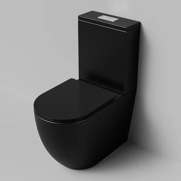 Унитаз-компакт Grossman GR-4494BMSQ безободковый, торнадо, с сиденьем микролифт, черный матовый