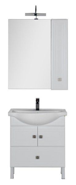 Тумба под раковину Aquanet Стайл 00181500 75 белая, 2 дверцы, 1 ящик