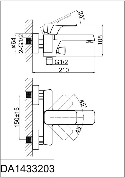 Смеситель для душа DK Berlin Humboldt (DA1433212)
