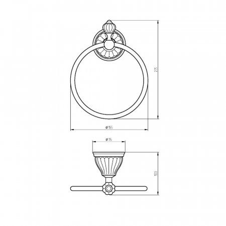 Кольцо Migliore Olivia 17553 керамика белая с декором платина, хром