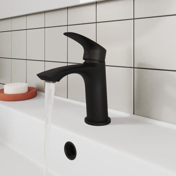 Комплект смесителей 2 в 1: Душевая система и смеситель для умывальника, черный матовый, Rora, Milardo, ROR0002M70