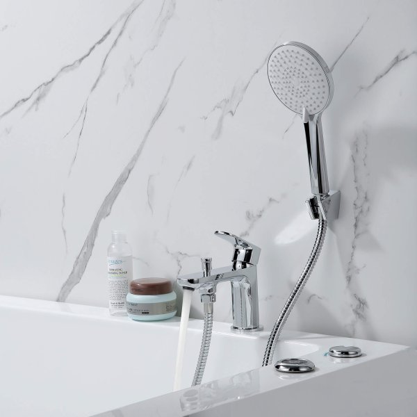 Смеситель врезной на борт ванны на 1 отв. Aquatek AQ1944CR АЛЬФА, хром