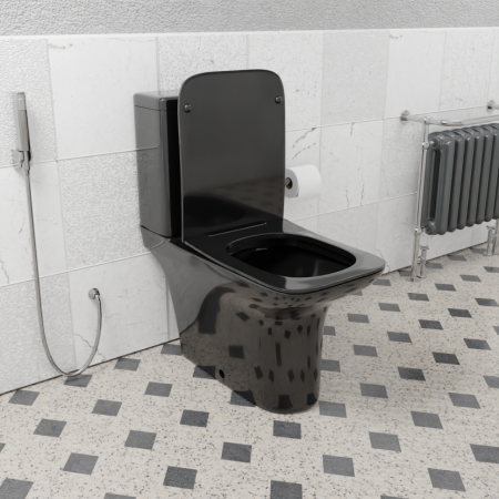 Унитаз напольный Ceramalux 9125 -18, Черный глянец