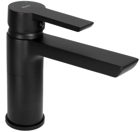 Смеситель для раковины (умывальника) REA ARGUS BLACK черный низкий, REA-B6210