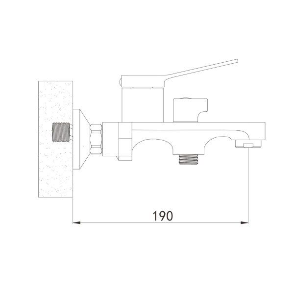 Смеситель для ванны однорычажный  Shevanik S6202, Хром