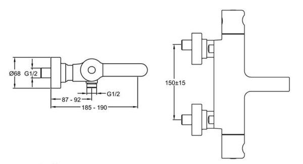 Смеситель Jacob Delafon Singulier E10870-CP для ванны с душем