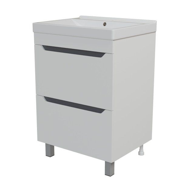 Тумба для ванной MIXLINE "Лайн-60" 2 ящика под раковину Fest-60 (Sanita Lux) (ПВХ) (555470)