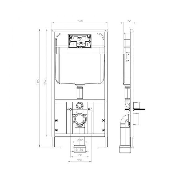 Система инсталляции для унитаза SantiLine SL-03 с кнопкой
