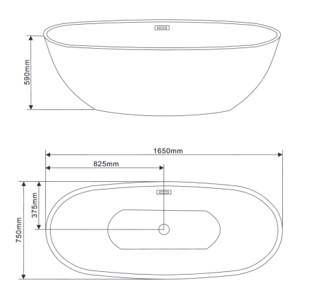 Акриловая ванна Grossman GR-1101 165х75