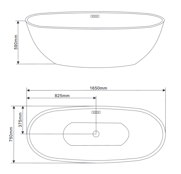 Акриловая ванна Grossman GR-1101 165х75