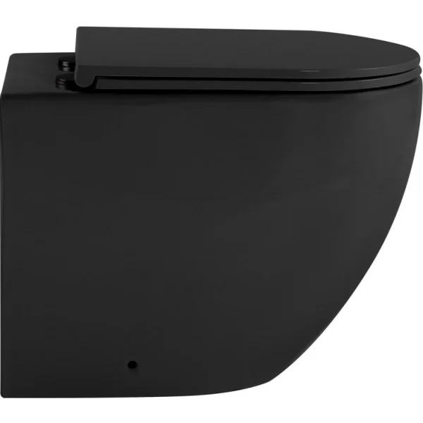 Унитаз приставной Abber Bequem AC1111TMB безободковый, торнадо, с сиденьем микролифт, черный матовый