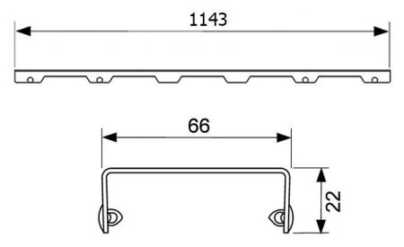 Решетка Tece TECEdrainline Lines 601221 120 нержавеющая сталь матовая