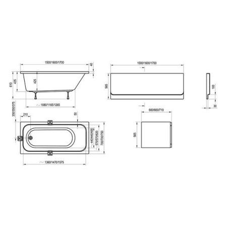 Ванна акриловая Ravak Chrome C741000000 170x75