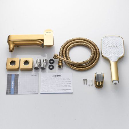 Смеситель для ванны однорычажный  Shevanik S4102G, Золотой сатин