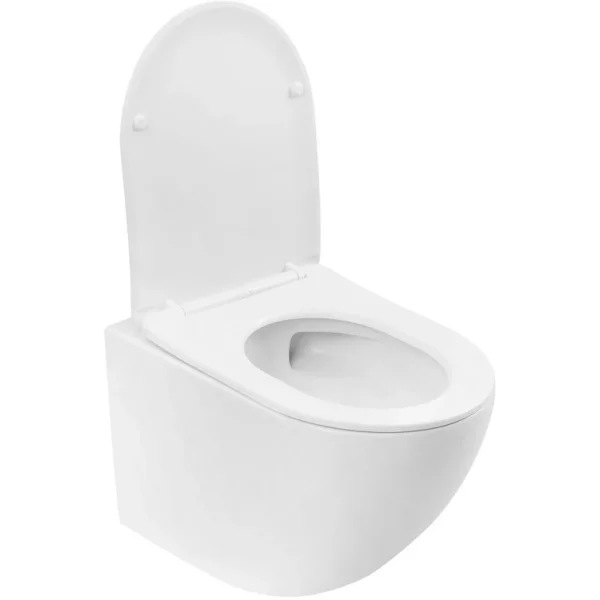 Унитаз подвесной Abber Bequem AC1100TMW безободковый, торнадо, с сиденьем микролифт, белый матовый