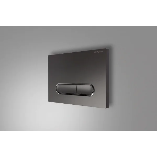 Кнопка смыва Charus Magnus FP.340.GRP.01 для инсталляции, графит матовый/хром/графит матовый