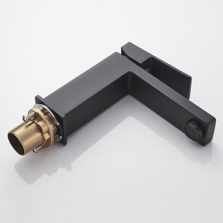 Смеситель для раковины однорычажный с гайкой Shevanik S9601H, Черный