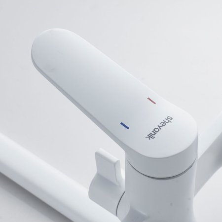 Смеситель для ванны однорычажный  Shevanik S4322C, Белый