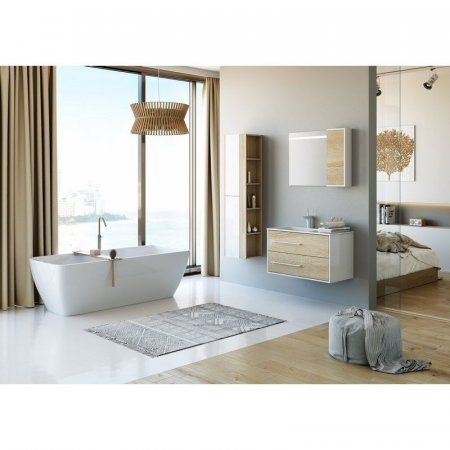 Мебель для ванной Aqwella 5 stars Miami Mai.01.09/L 90 L дуб сонома/белый