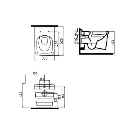 Унитаз подвесной Bien Shine SHKA052N1VP1W3000 с функцией биде, белый