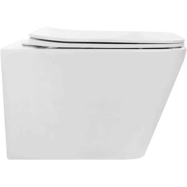 Унитаз подвесной Abber Rechteck AC1201T безободковый, торнадо, с сиденьем микролифт, белый