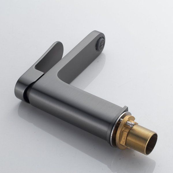 Смеситель для ванны однорычажный с гайкой Shevanik S4501T, Оружейная сталь